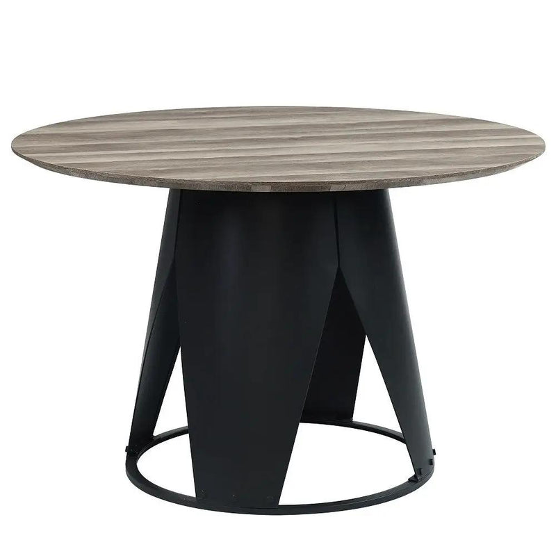 Zudora - Round Dining Table - Antique Oak & Black by Unique Piece Furniture