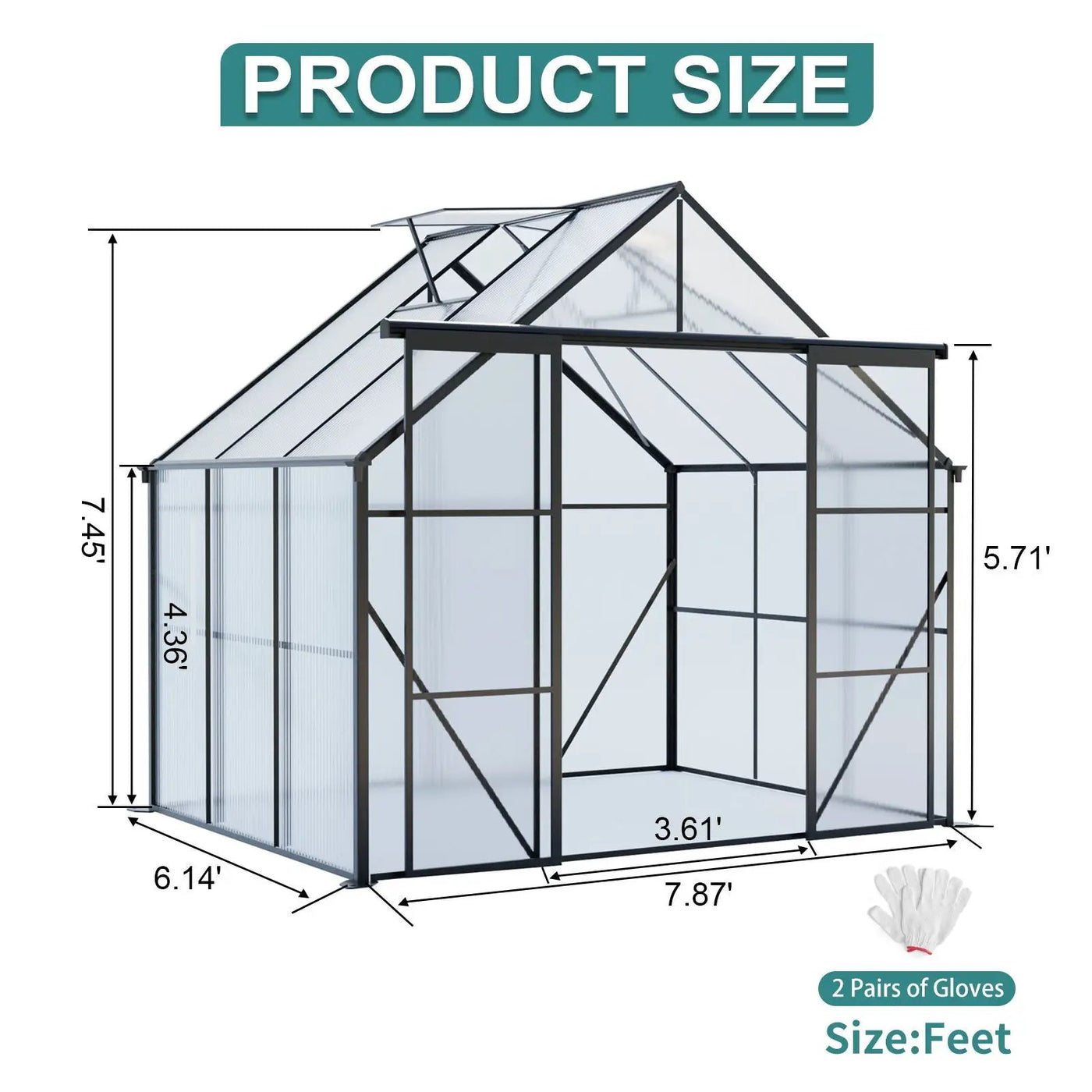 Double Door Polycarbonate house Raised Base And Anchor Aluminum Heavy Duty Walk In houses For Outdoor Backyard In All Season by HouseOfZazla