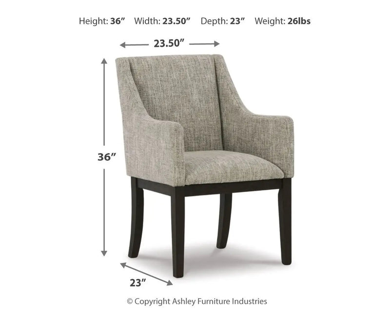 Burkhaus - Dining UPH Arm Chair (Set of 2) - Beige / Dark Brown by Unique Piece Furniture