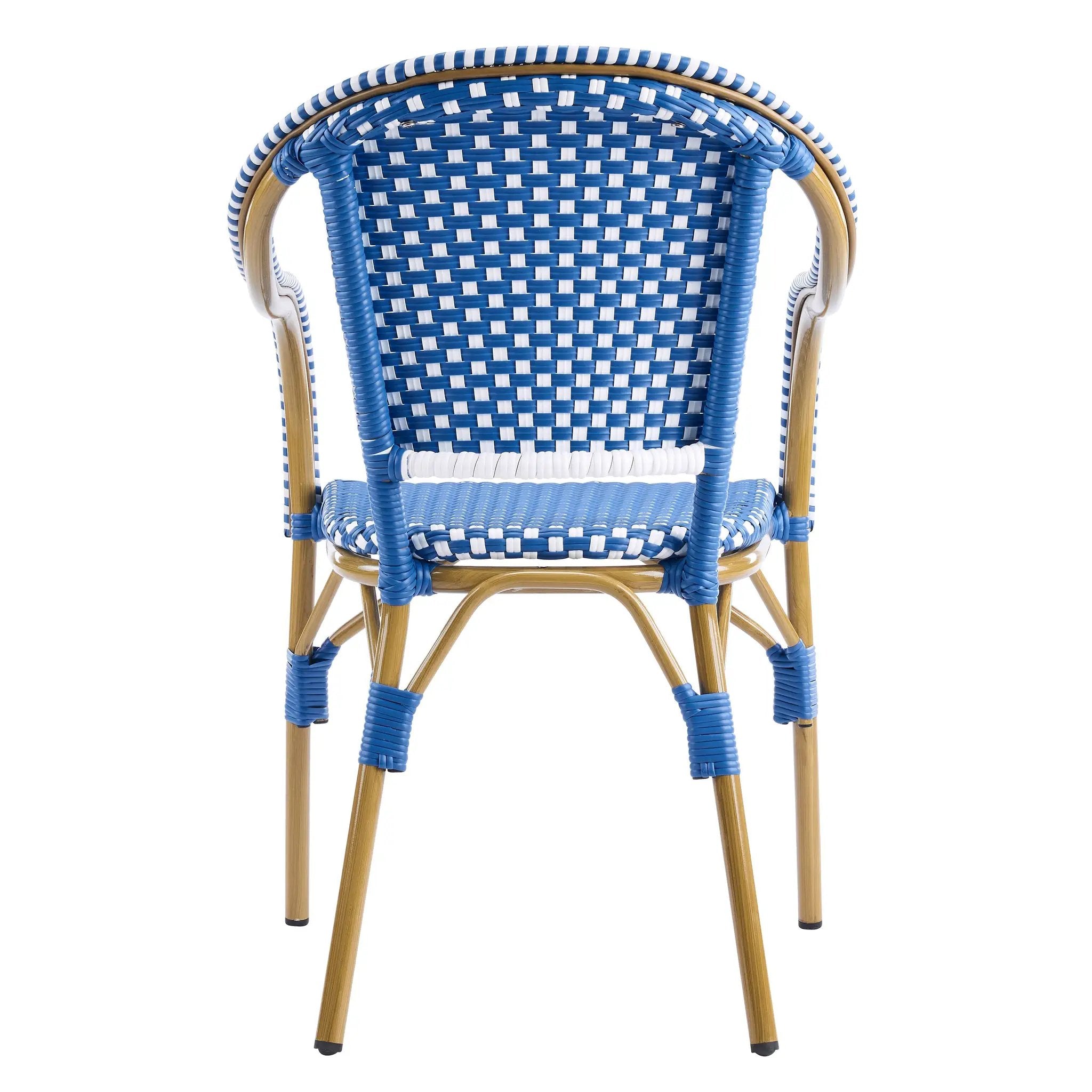 Outdoor Bistro Chairs Set of 2 with Aluminum Frame and PP Rattan by HouseOfZazla