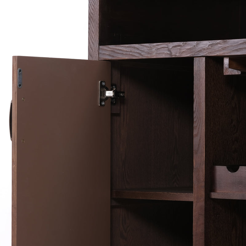 41.35"H Bar Table or Wine Cabinet - Brown Antique by HouseOfZazla