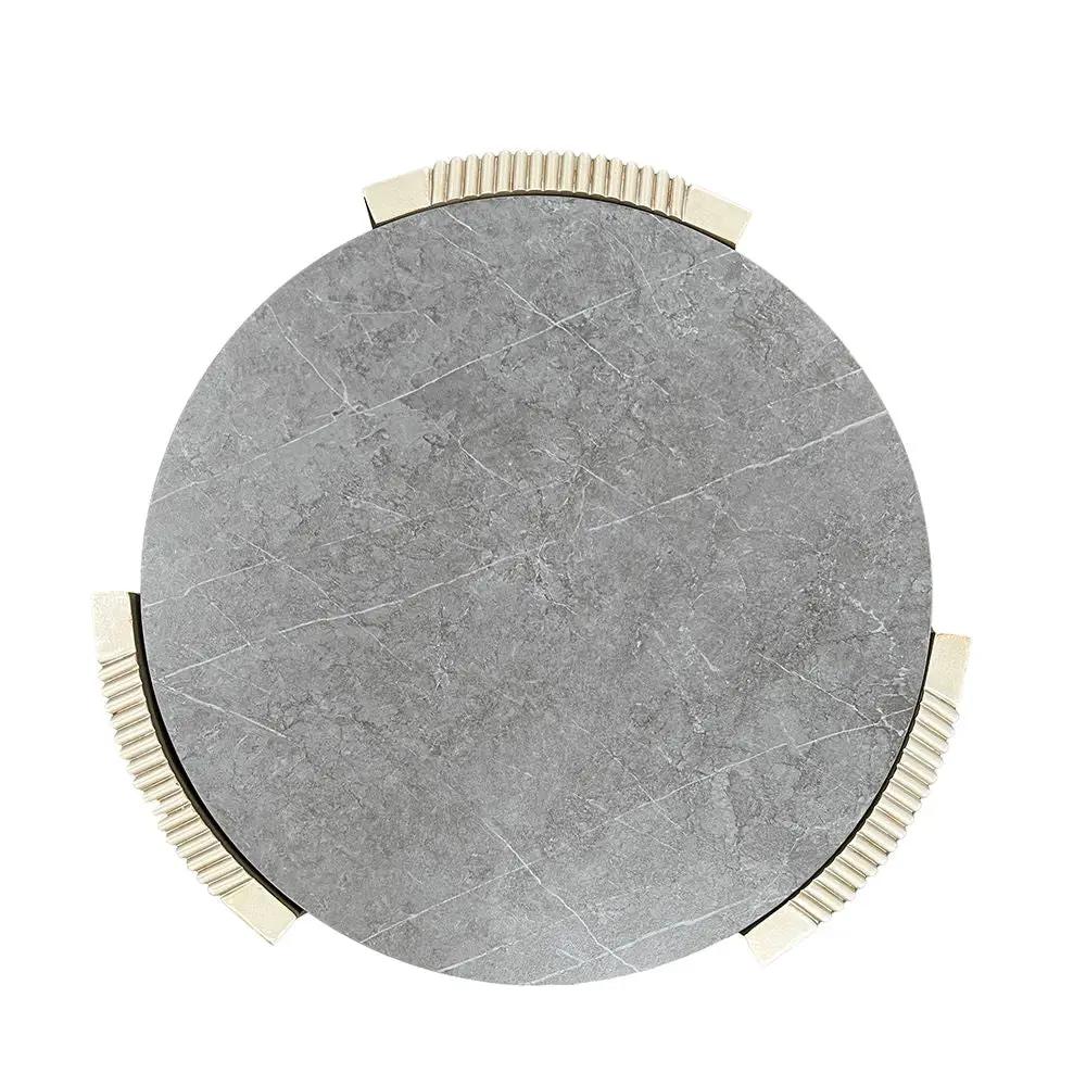 Kasa - End Table - Sintered Stone & Champagne by Unique Piece Furniture