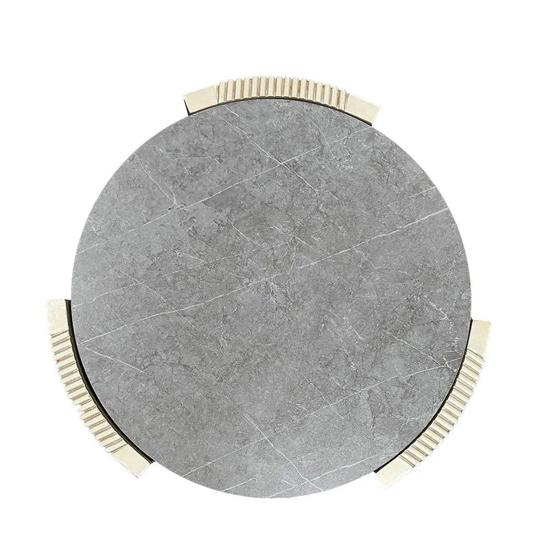 Kasa - End Table - Sintered Stone & Champagne by Unique Piece Furniture