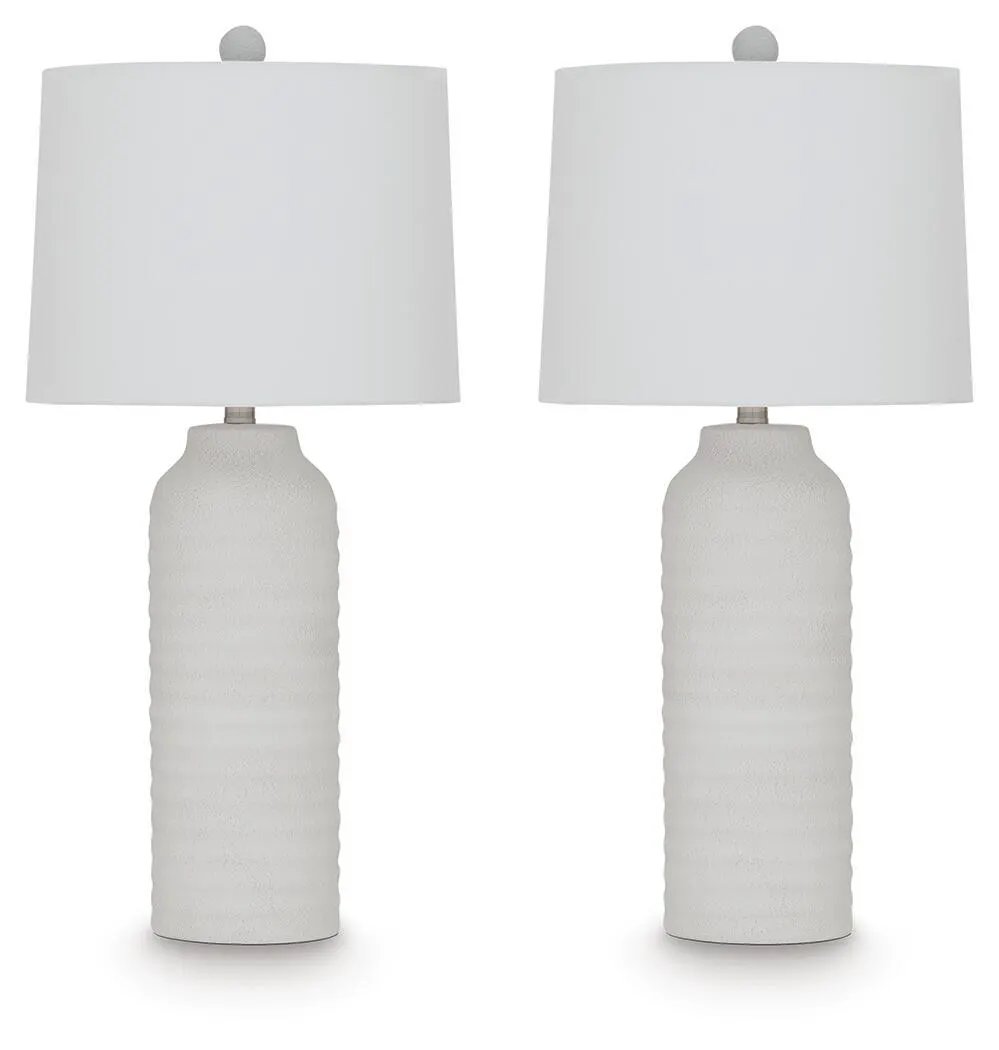 Vauville - Poly Table Lamp (Set of 2) - White by Unique Piece Furniture