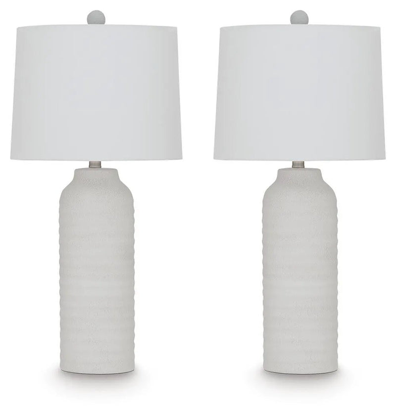 Vauville - Poly Table Lamp (Set of 2) - White by Unique Piece Furniture
