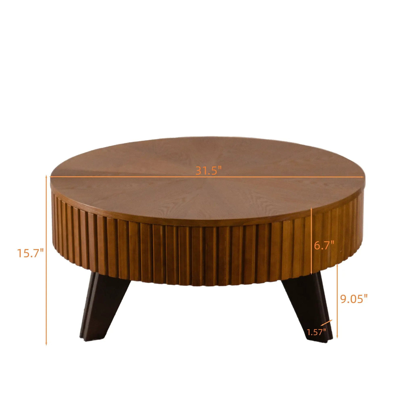 Round Retro Coffee With Solid Wood Legs by HouseOfZazla