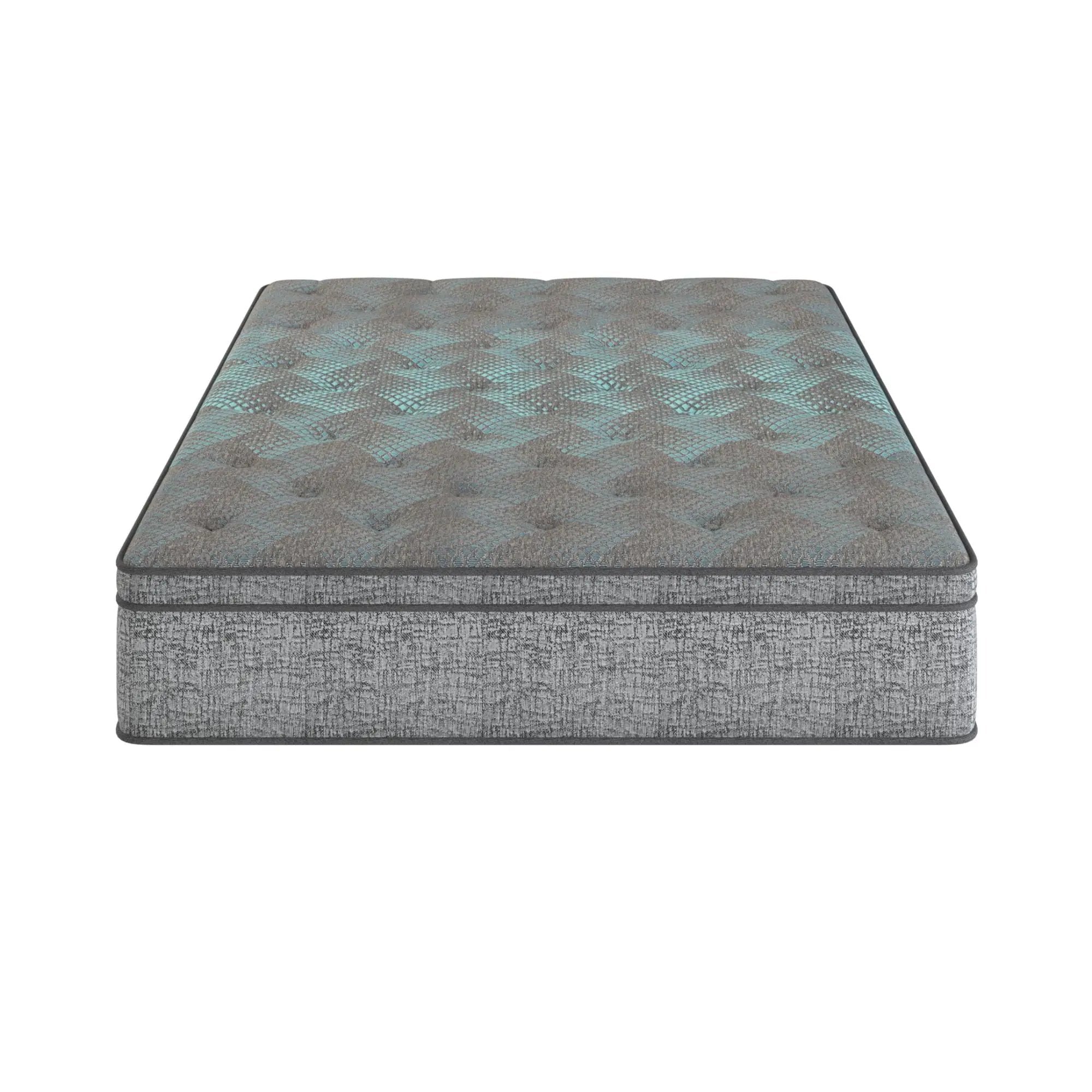 Comfort Care - 10" Hybrid Euro Top Mattress Plush Comfort - Blue / Gray - Twin Extra Long by HouseOfZazla