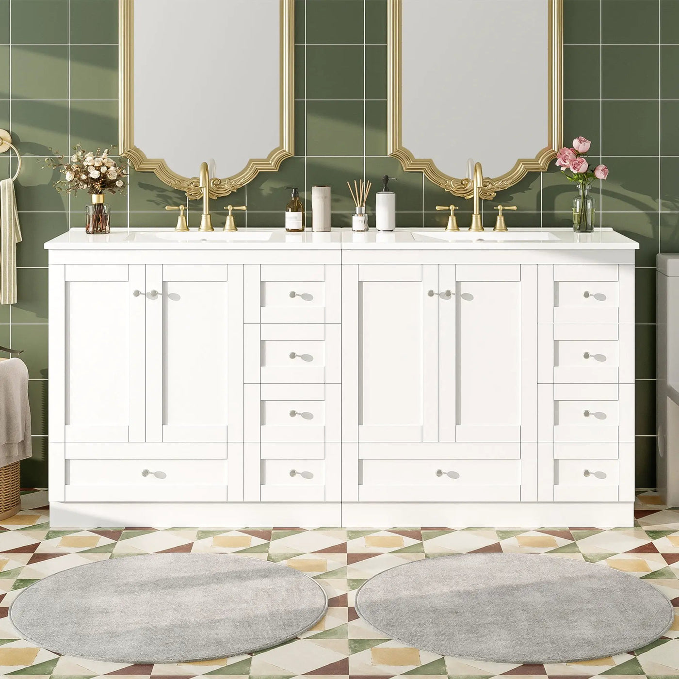 Shaker Free Standing Bathroom Vanity Cabinet & Sink, Soft Close Drawers, Soft Close Doors by Unique Piece Furniture
