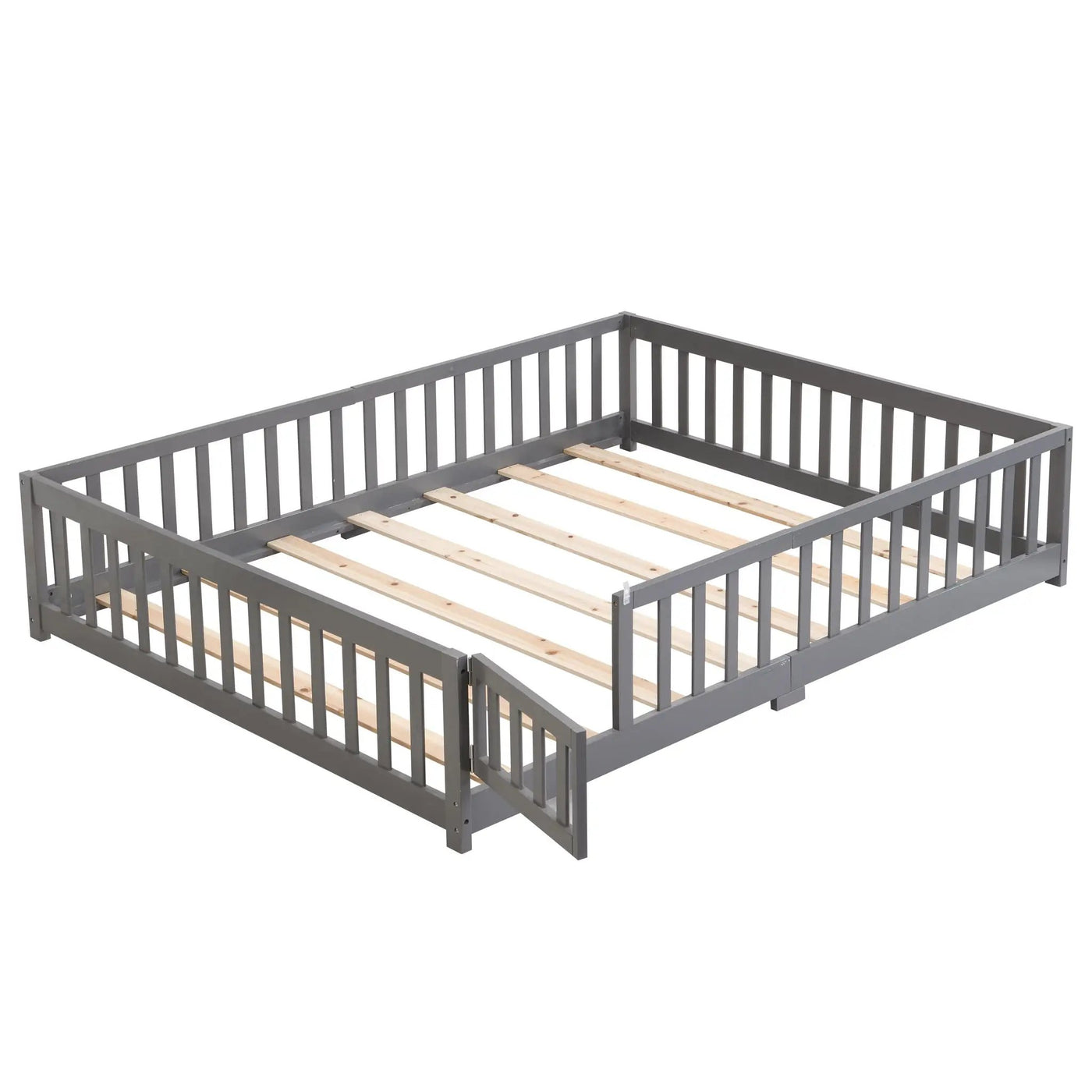 Solid Floor Bed With Door And Fence For Children by HouseOfZazla