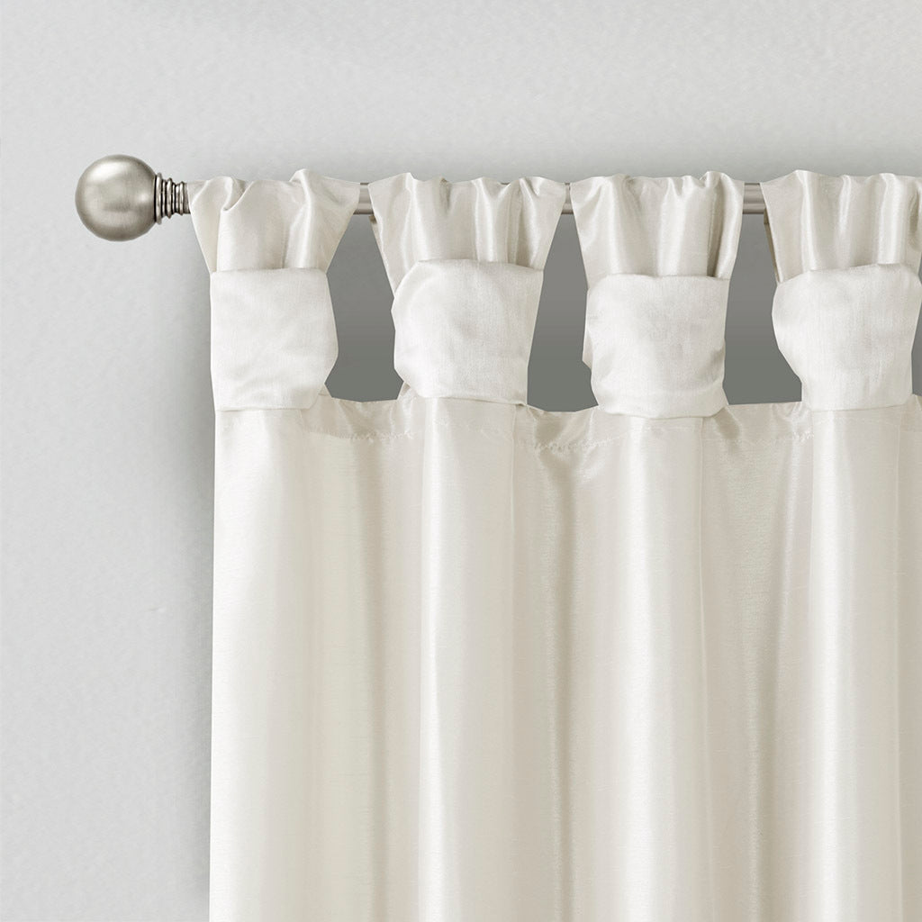 Twist Tab Lined Window Curtain Panel White 50x84 by HouseOfZazla