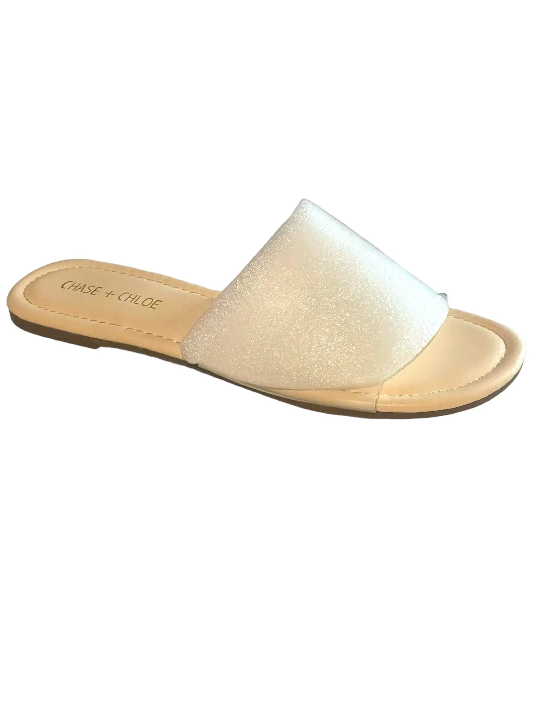 Chase + Chloe Transparent Slides IRMA-3 Nude by Selzalot