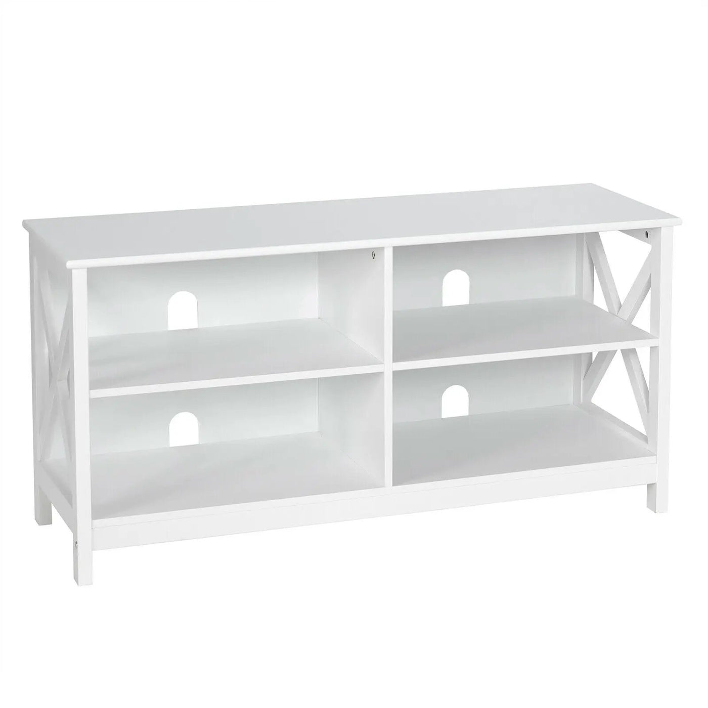 Wooden TV Stand Entertainment for TVs up to 55 Inch with X-Shaped Frame by DirectDeals