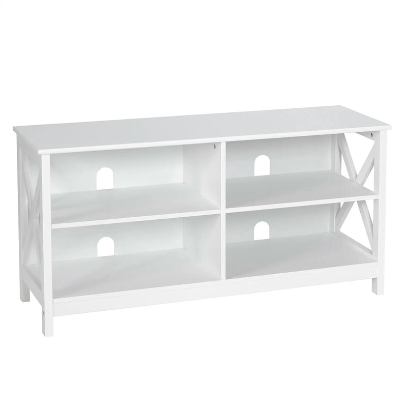 Wooden TV Stand Entertainment for TVs up to 55 Inch with X-Shaped Frame by DirectDeals