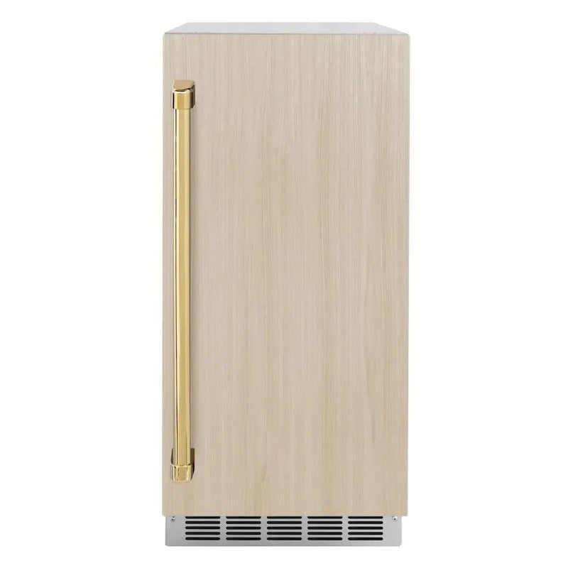 ZLINE 15" Touchstone Clear Cube Ice Maker Drain Pump Panel Ready Door Polished Gold Door ICCDPZ-15-G by Farmhouse Kitchen and Bath