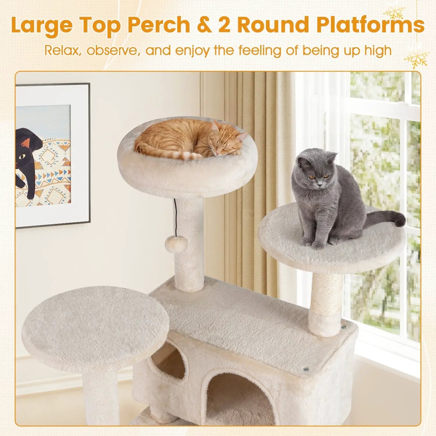52 Inch Tall Cat Tree Tower for Indoor Cats by DirectDeals