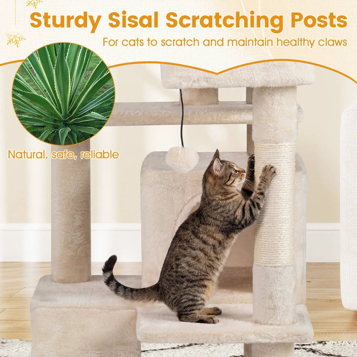 52 Inch Tall Cat Tree Tower for Indoor Cats by DirectDeals