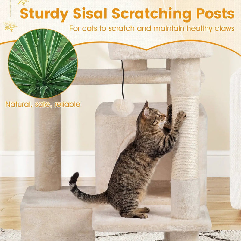 52 Inch Tall Cat Tree Tower for Indoor Cats by DirectDeals