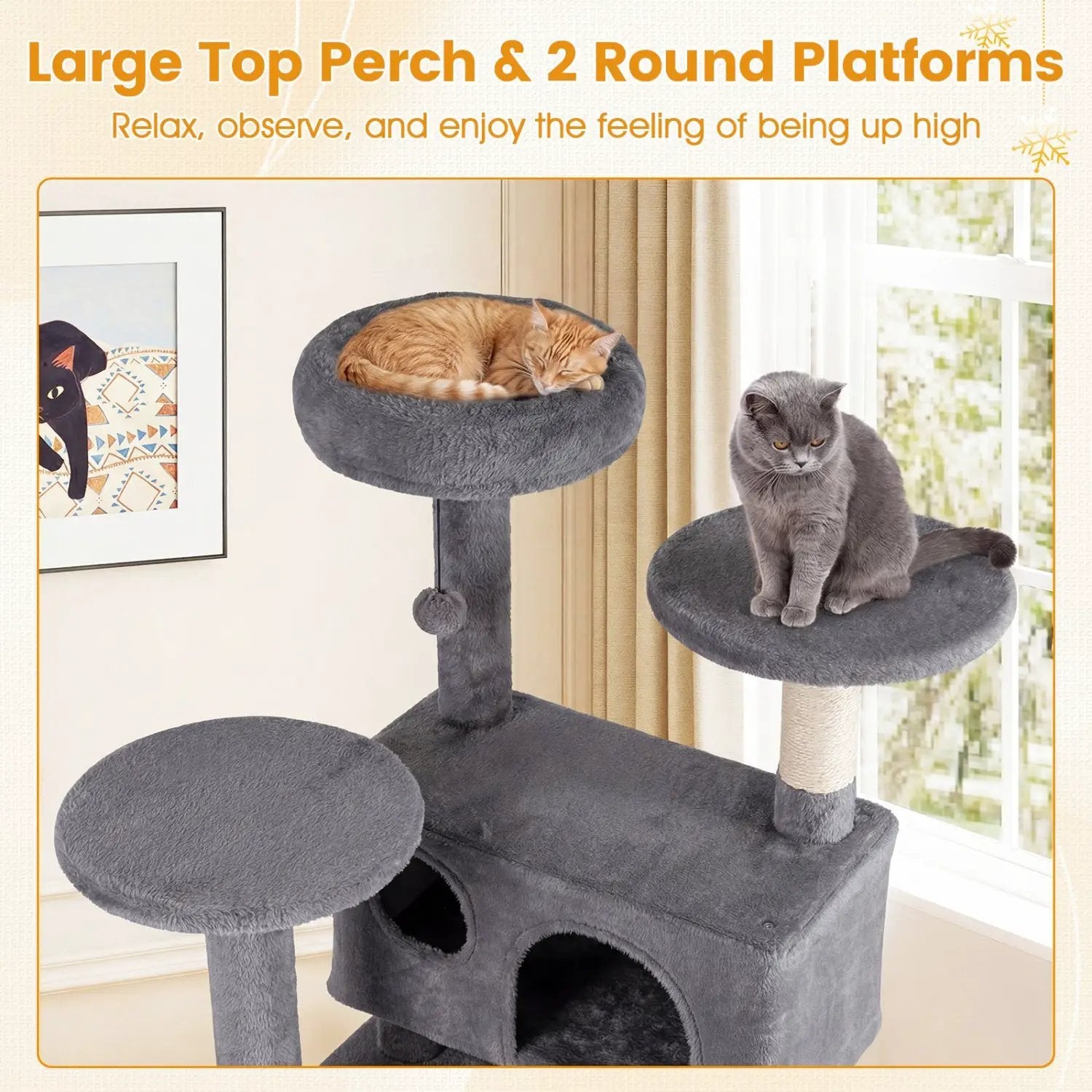 52 Inch Tall Cat Tree Tower for Indoor Cats by DirectDeals