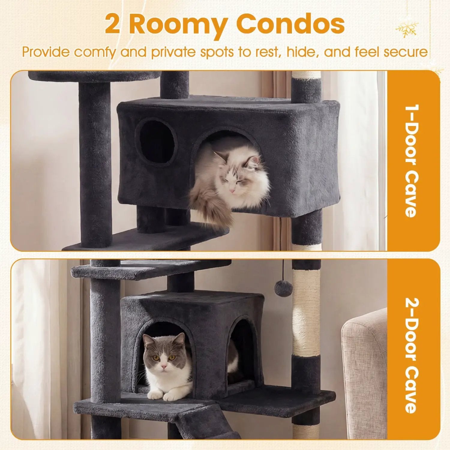 52 Inch Tall Cat Tree Tower for Indoor Cats by DirectDeals