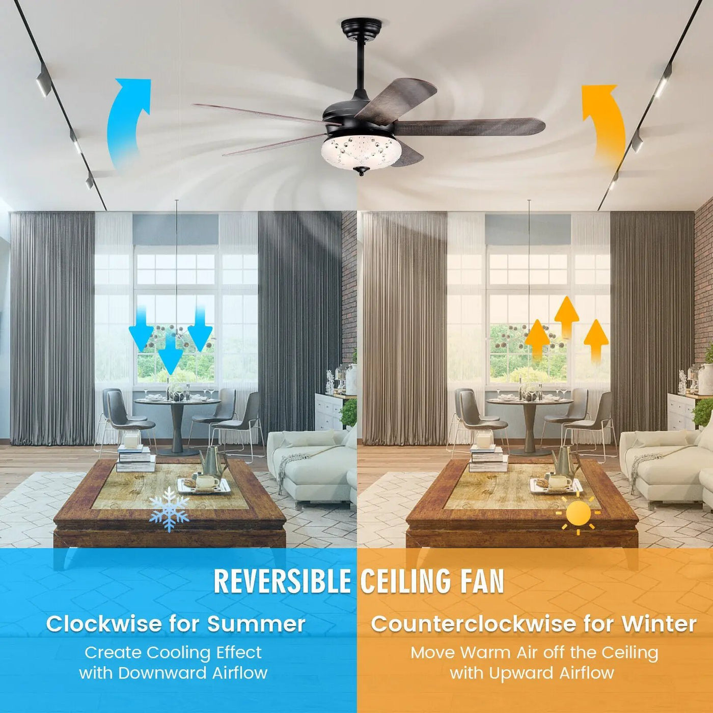 52 Inches Ceiling Fan with Remote Control by DirectDeals