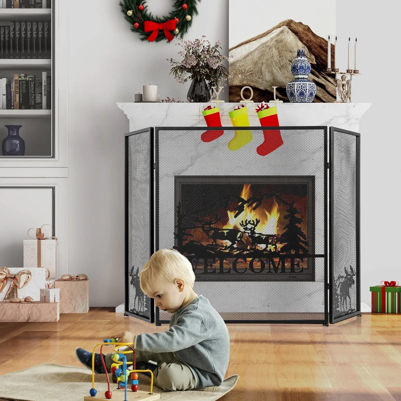 52 x 31 Inch Fireplace Screen by DirectDeals