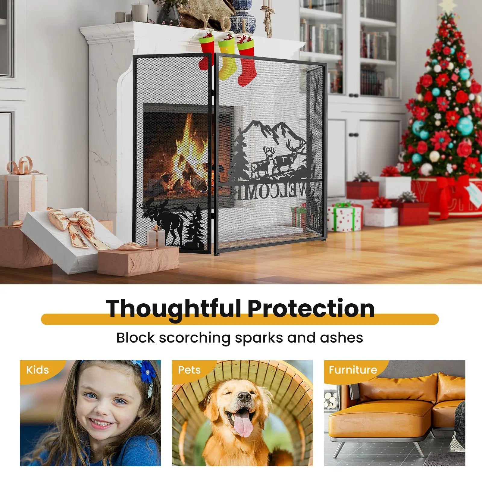 52 x 31 Inch Fireplace Screen by DirectDeals