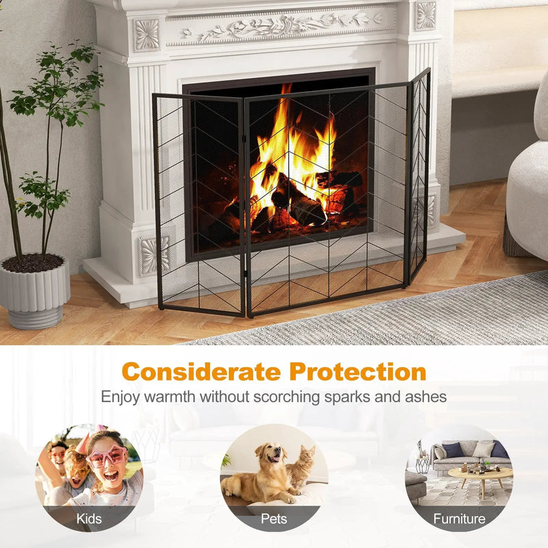 52 x 31 Inch Fireplace Screen by DirectDeals