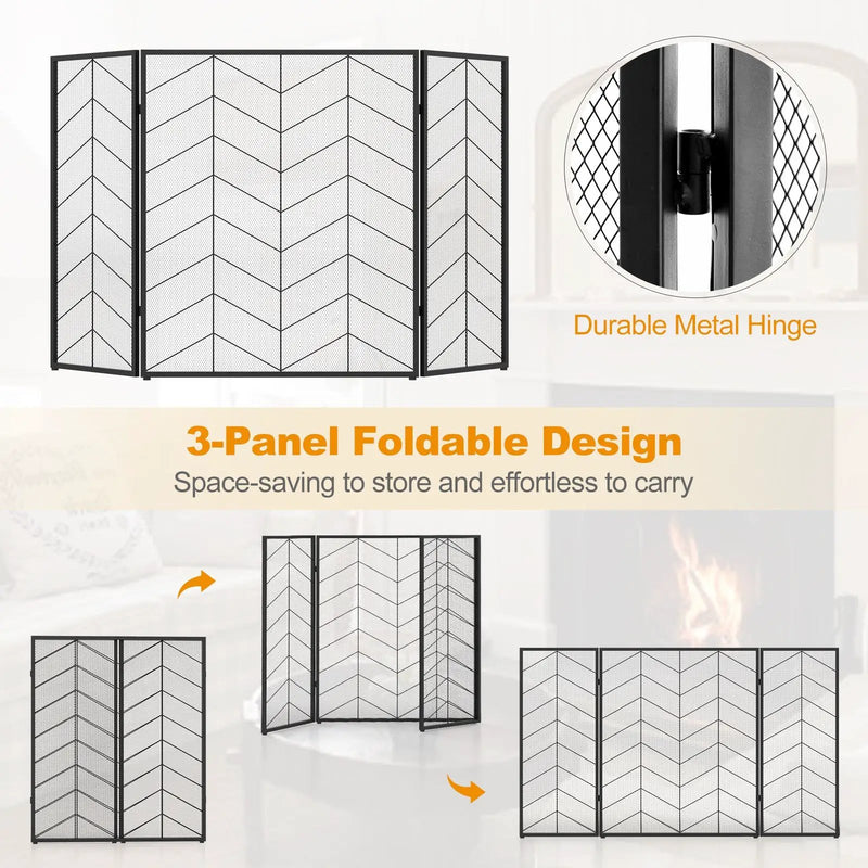 52 x 31 Inch Fireplace Screen by DirectDeals
