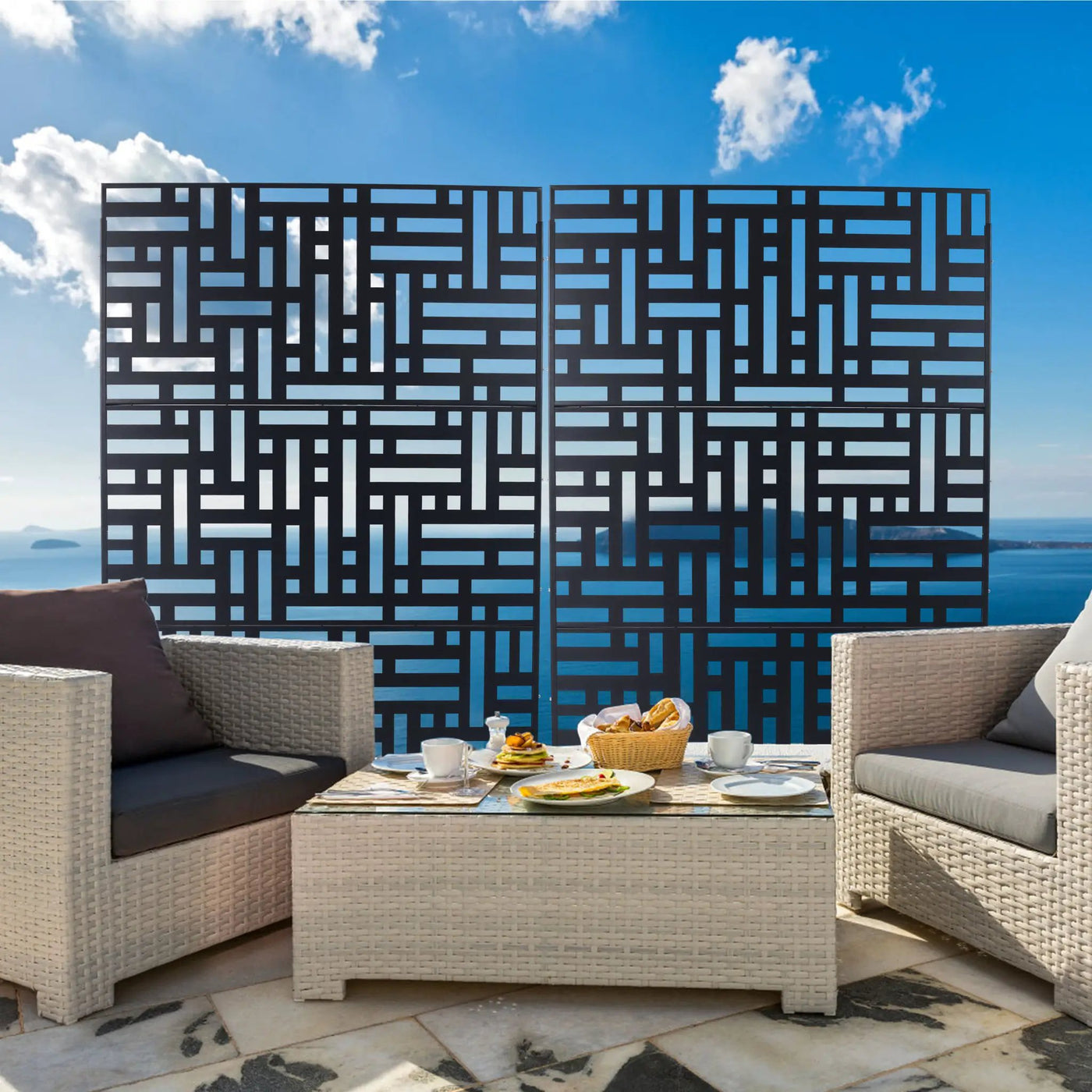 Decorative Freestanding Metal Privacy Screen For Indoor & Outdoor Use by HouseOfZazla