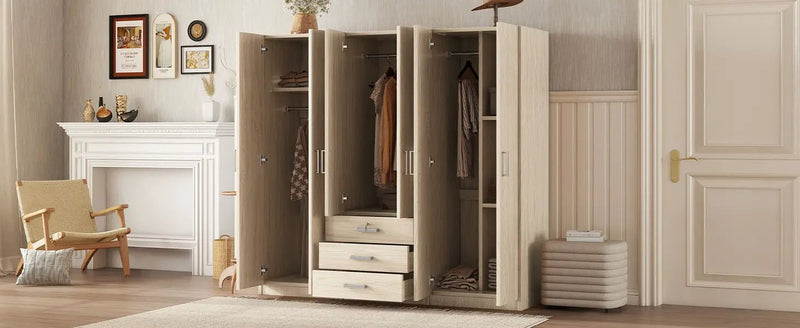 6 Doors Wardrobe Storage For Bedroom, With Big Drawers by HouseOfZazla