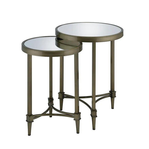 Aditya - Tables gigognes - Miroir et Laiton antique