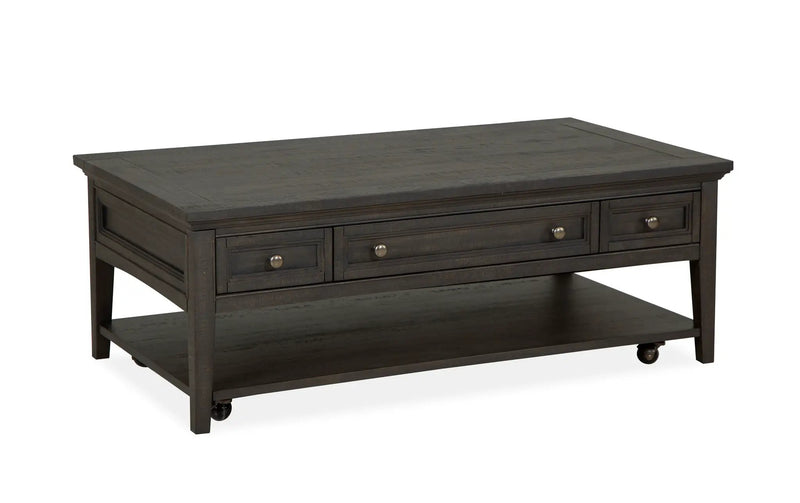 Westley Falls - Rectangular Cocktail Table With Casters - Graphite by Unique Piece Furniture