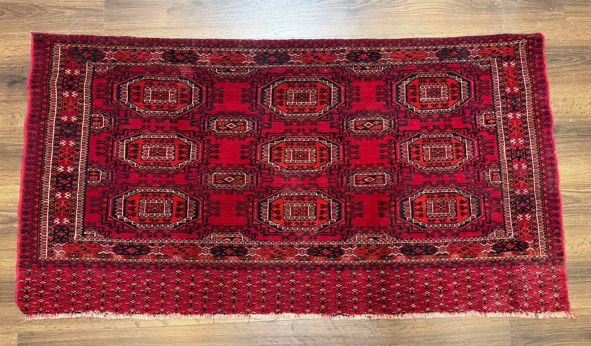 Antique Turkoman Salor Rug, Turkoman Textile, Fine 400 KPSI, Red, Persian Tribal Rug by Jewel Rugs