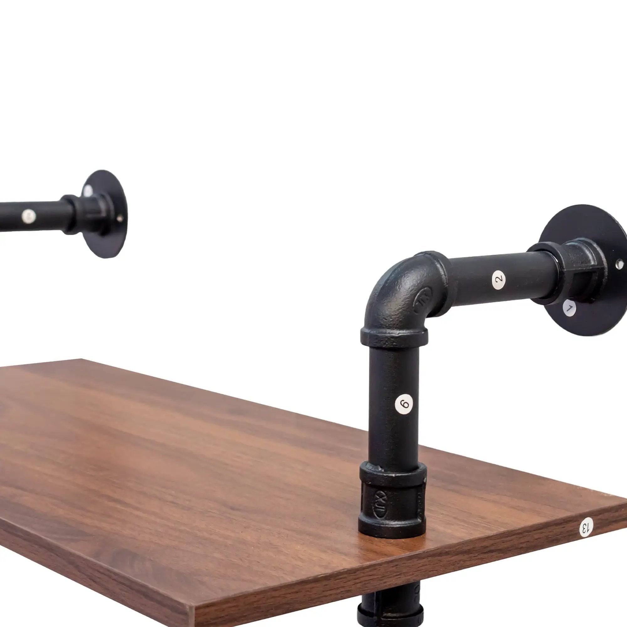 Industrial Pipe Shelf 3-Tier and 2-Tier Wall Mounted Shelves by HouseOfZazla