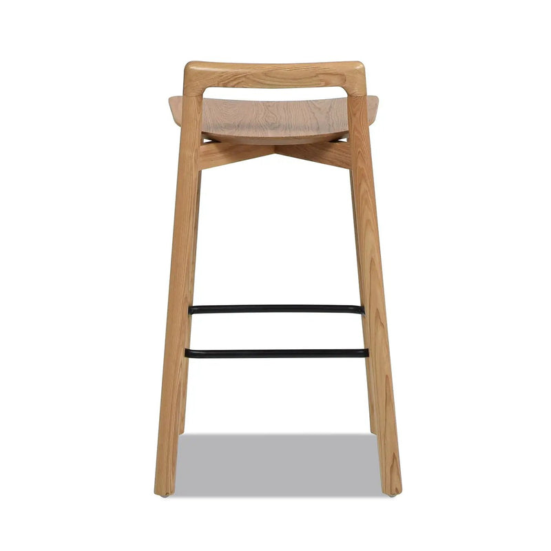 Sven - Modern Minimalist Low Back Counter Stool - Natural Blonde Ash by Unique Piece Furniture