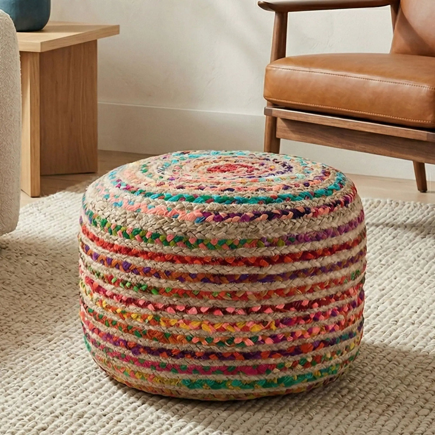 Margo - Handcrafted Round Pouf by Unique Piece Furniture