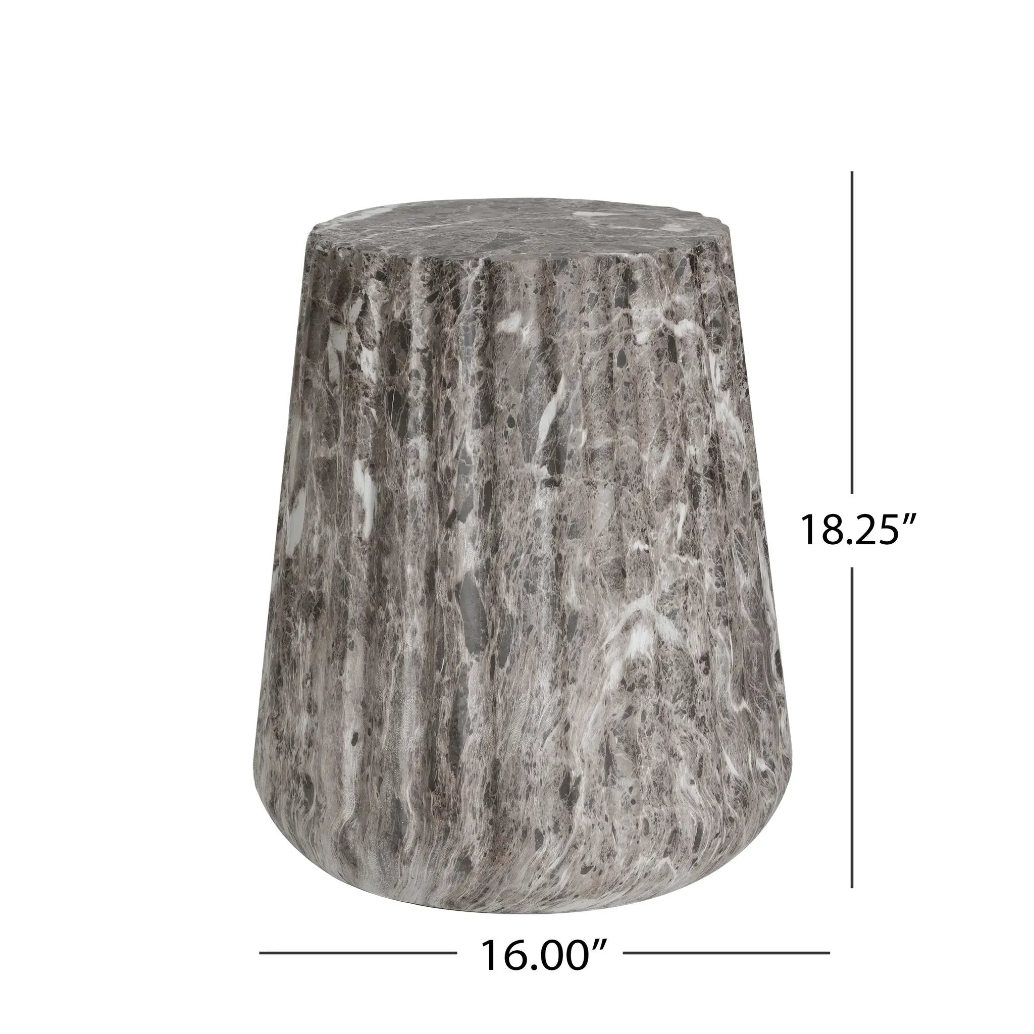 Outdoor Cleme Carved Side Table, Brown End Table by HouseOfZazla