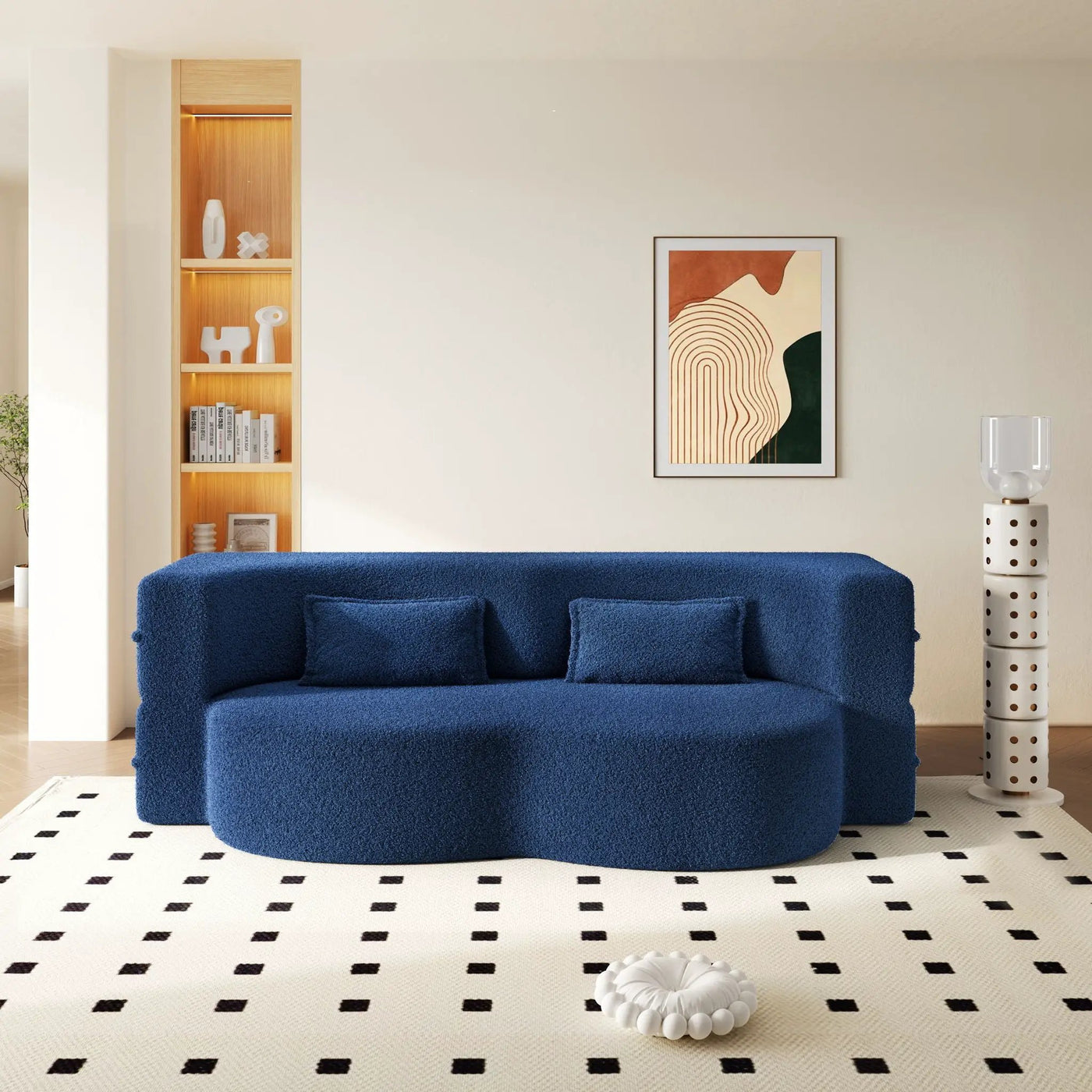 Modern Floor Sleeper Sofa Bed With 2 Pillows, Convertible Twin Size Folding Mattress For Living Room by HouseOfZazla