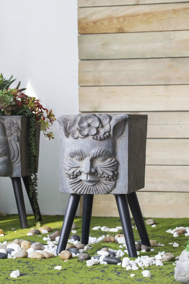 Greek God Statue Planter With Legs - Gray by Unique Piece Furniture