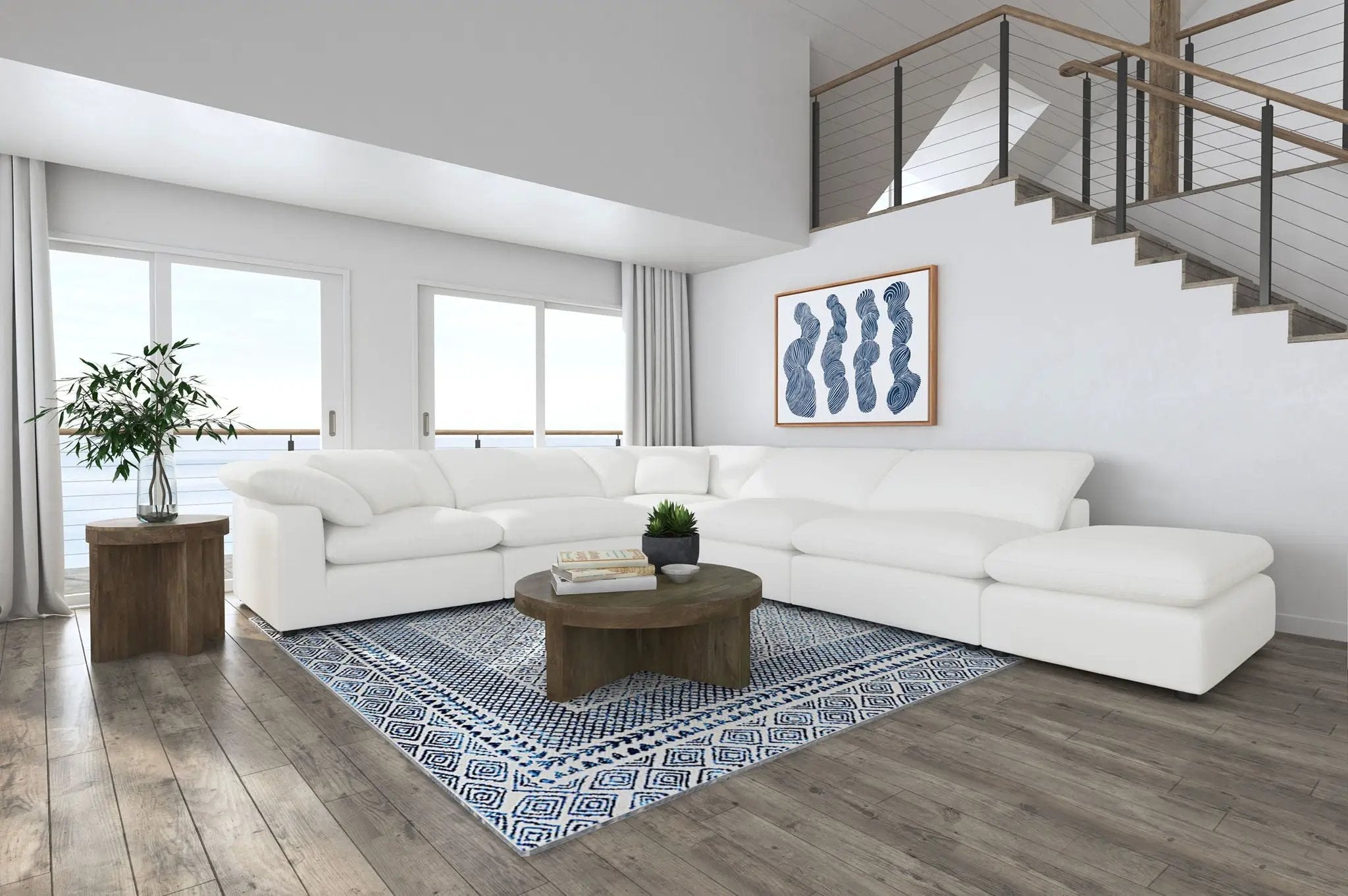 Raleigh 6-piece Boucle Upholstered Modular Sectional Ivory by Unique Piece Furniture