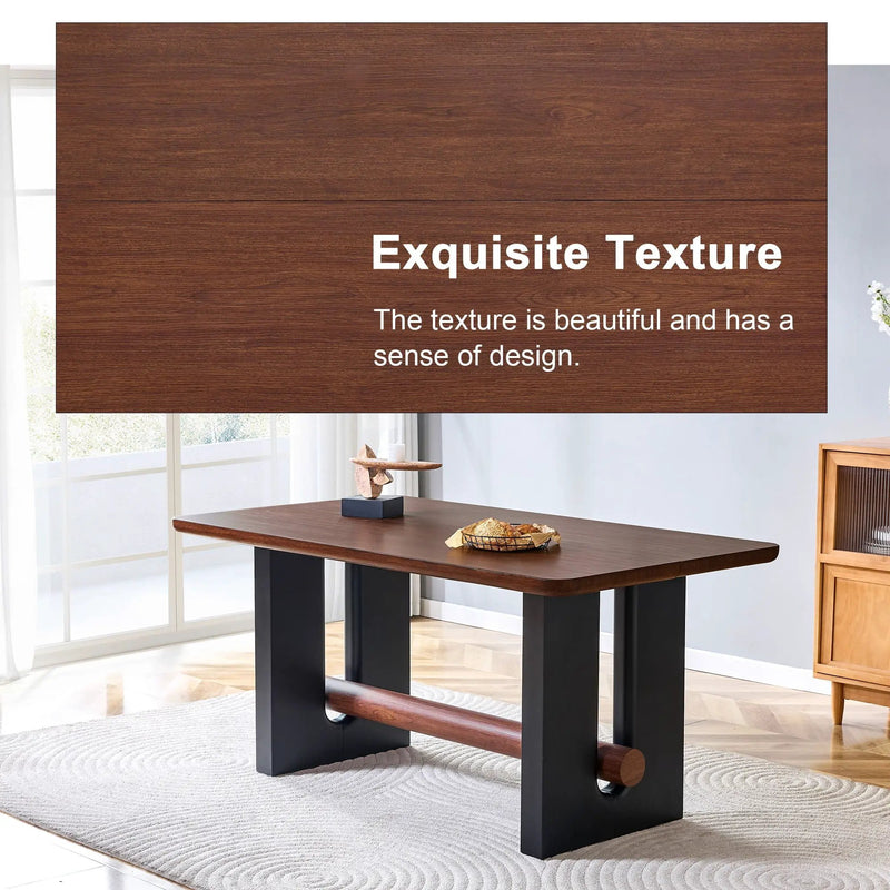 Compact Dining Table - Walnut / Black by Unique Piece Furniture