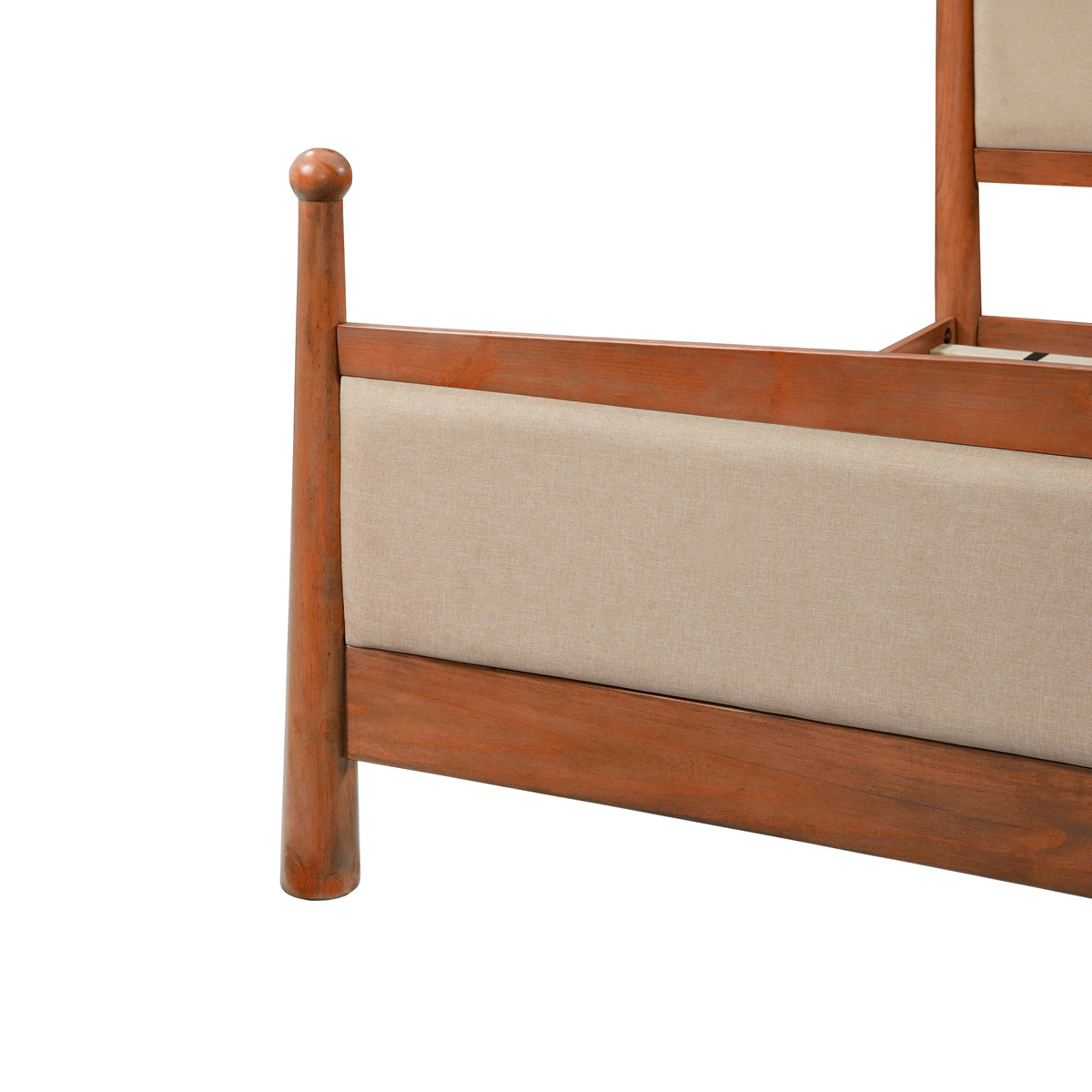 Queen Size Upholstered Platform Bed Frame with Wooden Slat Support, photo 9 of 10