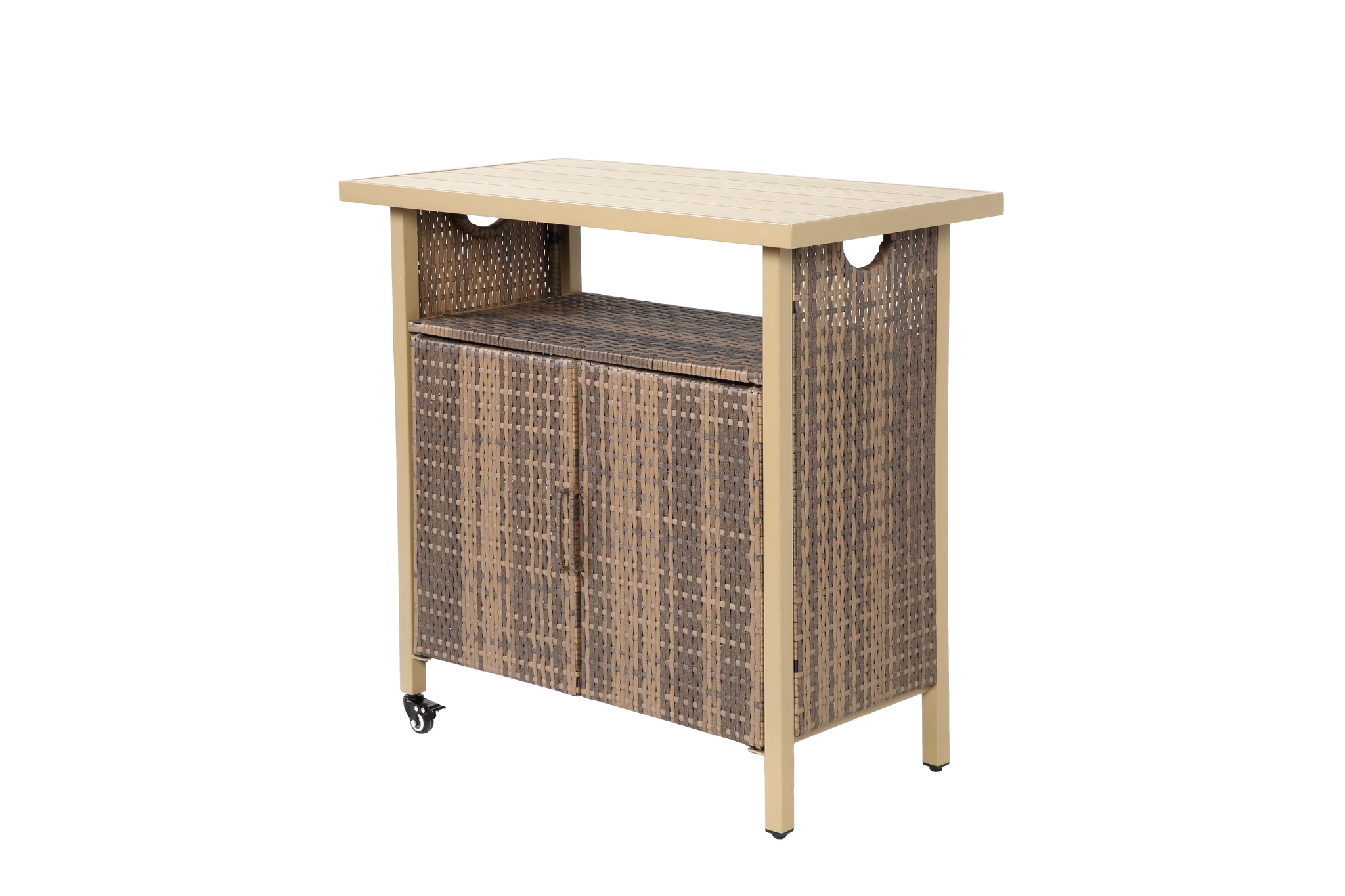 Outdoor Wicker Bar Cart with Wheels by HouseOfZazla