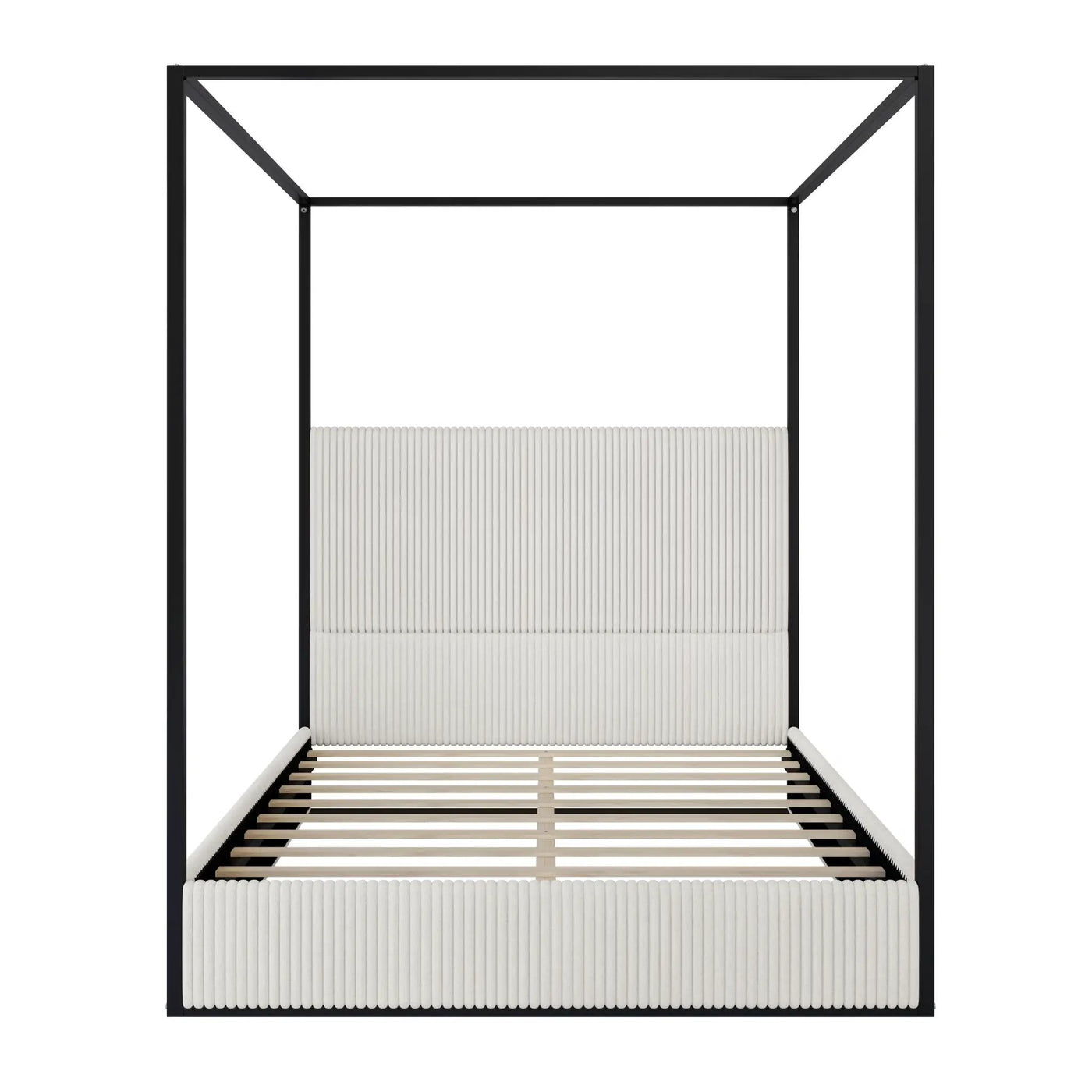 Canopy Bed With Tall Upholstered Headboard And 4 Poster by HouseOfZazla