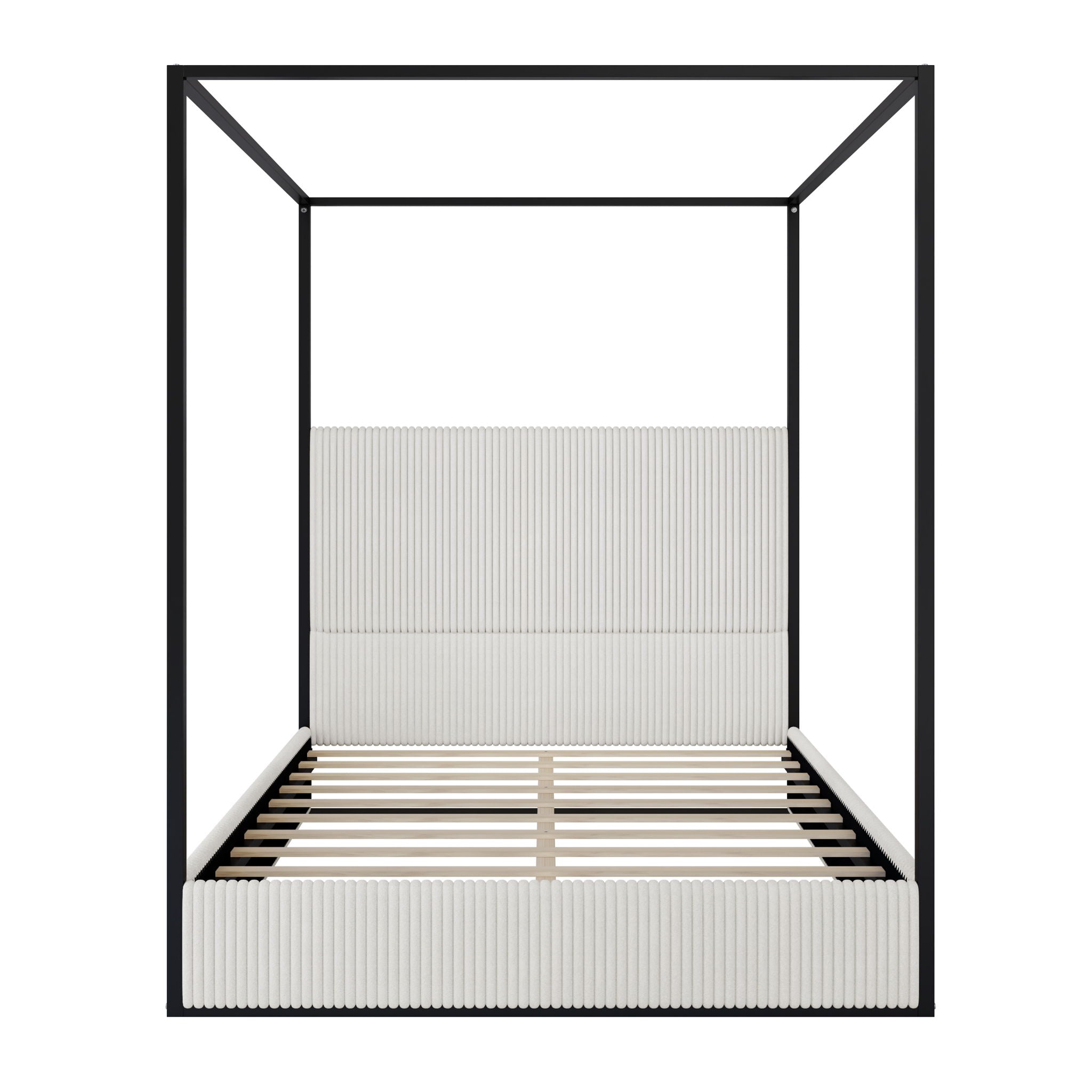 Canopy Bed With Tall Upholstered Headboard And 4 Poster by HouseOfZazla
