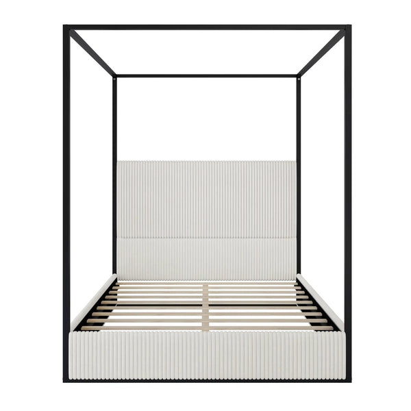 Canopy Bed With Tall Upholstered Headboard And 4 Poster