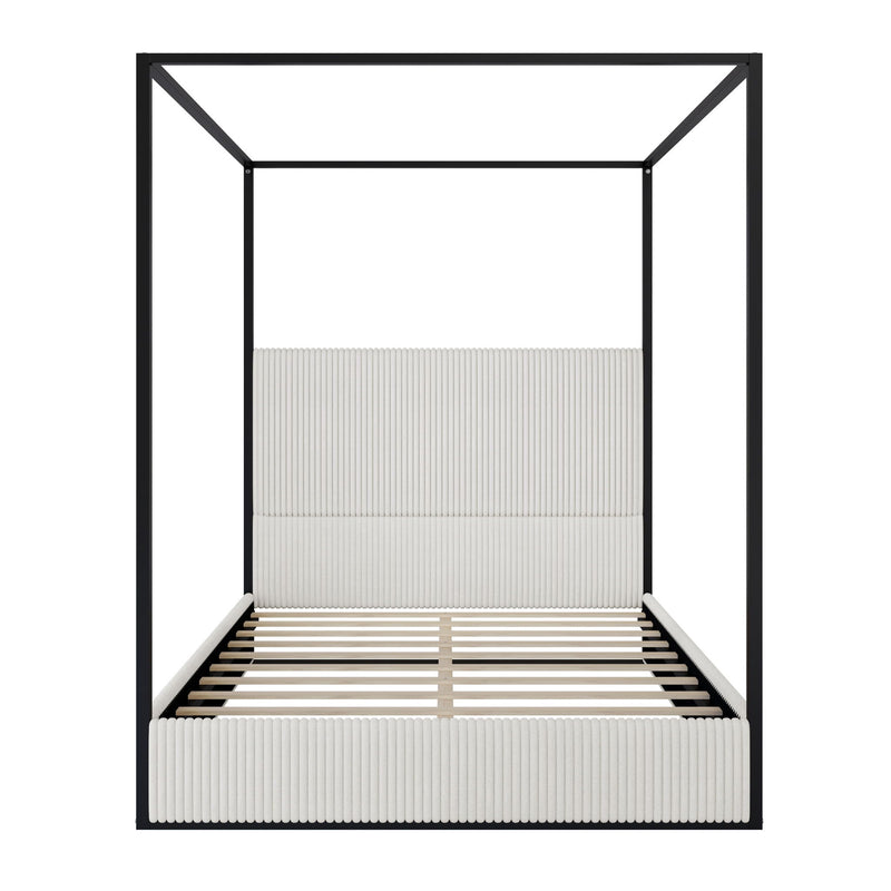 Canopy Bed With Tall Upholstered Headboard And 4 Poster by HouseOfZazla