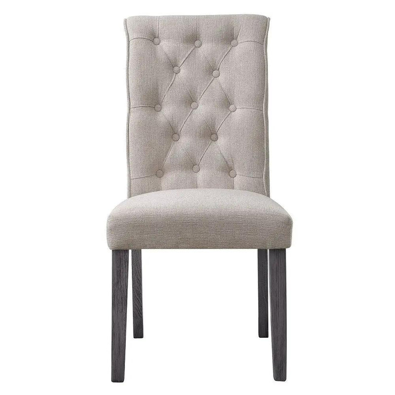 Yabeina - Side Chair (Set of 2) - Beige Linen & Gray by Unique Piece Furniture