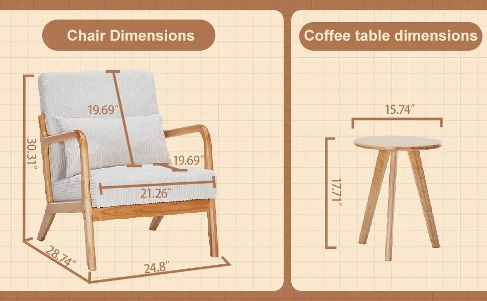 Mid-Century Modern Accent Chair & Coffee Table Set by HouseOfZazla