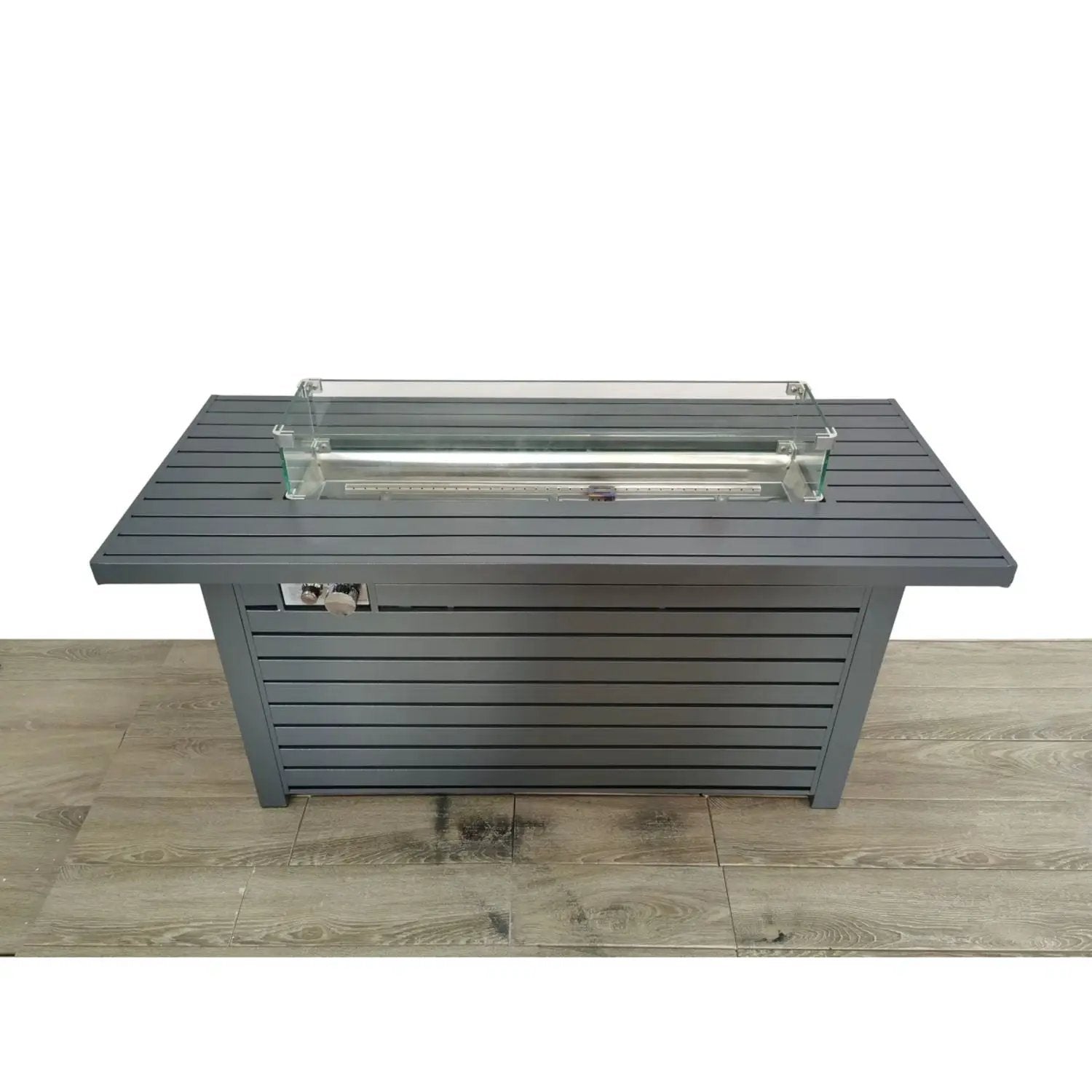 Outdoor Gas Fire Pit Table With Durable Construction And Lid - Gray by Unique Piece Furniture